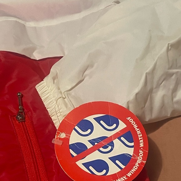 Vintage 70s K Way Windbreaker red & white size large NWT - Picture 5 of 9